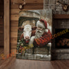 Joycorner Hereford Cow With Santa Claus Christmas Scene 3D Wrapped Canvas