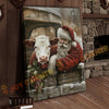 Joycorner Hereford Cow With Santa Claus Christmas Scene 3D Wrapped Canvas