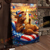 Joycorner Highland Cow Americana Float Beer Sunglasses 3D Wrapped Canvas