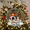 Joycorners Merry Christmas Sleeping Cow Family Ornament, Acrylic Ornament (6 Breed Options)