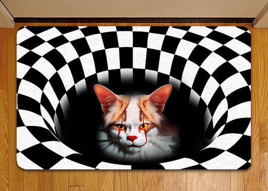 Joycorners Halloween Cat Doormat, Cat In The Well, Housewarming Gift, Doormat Decor, Gift For Cat Lovers, Cat Owners LM0210