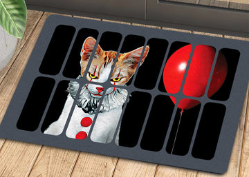 Joycorners Cool Halloween Cat Doormat, Cat Behind The Window, Housewarming Gift, Doormat Decor, Gift For Cat Lovers, Cat Owners LM0210