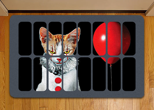 Joycorners Cool Halloween Cat Doormat, Cat Behind The Window, Housewarming Gift, Doormat Decor, Gift For Cat Lovers, Cat Owners LM0210