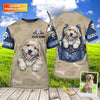 Joycorners Golden Retriever Cute 2 3D Custom Name And Dog Full Print Shirts