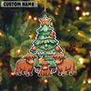 Joycorners Personalized Cow Family Christmas Acrylic Ornament