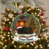 Joycorners Merry Christmas Sleeping Cow Family Ornament, Acrylic Ornament (6 Breed Options)