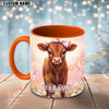 Joycorners Red Angus Cow Pink Bow Custom Name Mug