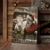 Joycorner Charolais Cow With Santa Claus Christmas Scene 3D Wrapped Canvas