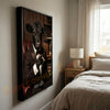 Joycorners Black Angus Luxury Tuxedo Gentleman Cigar Library Scene Personalized Name Wall Art Canvas