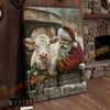 Joycorner Charolais Cow With Santa Claus Christmas Scene 3D Wrapped Canvas