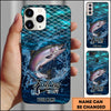 Joycorners Fishing Phone Case Fish Scale Pattern Splash Design Personalized Name 3D Phone Case (10 Fish Species)