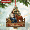 Joycorners Christmas Gifts Jesus & Cow Ornament, Custom Name Acrylic Ornament (10 Breed Options)