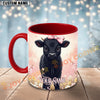 Joycorners Black Angus Cow Pink Bow Personalized Mug