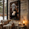Joycorners Brahman Luxury Tuxedo Gentleman Cigar Library Scene Personalized Name Wall Art Canvas