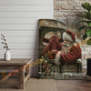 Joycorner Limousin Cow With Santa Claus Christmas Scene 3D Wrapped Canvas