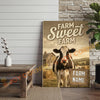 Joycorner Holstein Cow Farm Sweet Farm Barn Sign 3D Wrapped Canvas