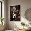 Joycorners Brahman Luxury Tuxedo Gentleman Cigar Library Scene Personalized Name Wall Art Canvas