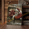 Joycorner Limousin Cow With Santa Claus Christmas Scene 3D Wrapped Canvas