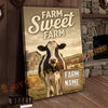 Joycorner Holstein Cow Farm Sweet Farm Barn Sign 3D Wrapped Canvas
