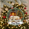 Joycorners Merry Christmas Sleeping Cow Family Ornament, Acrylic Ornament (6 Breed Options)