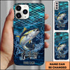 Joycorners Fishing Phone Case Fish Scale Pattern Splash Design Personalized Name 3D Phone Case (10 Fish Species)