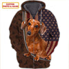 Joycorners Dachshund Lovers American Flag Custom Name And Dog 3D Full Print Shirts