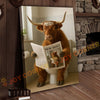 Joycorner Texas Longhorn Bathroom Reading Newspaper 3D Wrapped Canvas