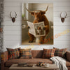 Joycorner Texas Longhorn Bathroom Reading Newspaper 3D Wrapped Canvas