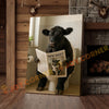 Joycorner Betled Galloway Cow Bathroom Reading Newspaper 3D Wrapped Canvas