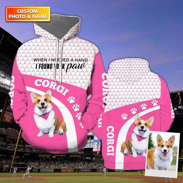 Joycorners I Found Your Corgi Paw 3D Custom Name And Dog Full Print Shirts