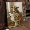 Joycorner Brown Swiss Cow Bathroom Reading Newspaper 3D Wrapped Canvas