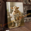 Joycorner Charolais Cow Bathroom Reading Newspaper 3D Wrapped Canvas