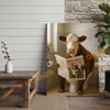 Joycorner Hereford Cow Bathroom Reading Newspaper 3D Wrapped Canvas
