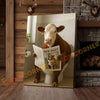 Joycorner Hereford Cow Bathroom Reading Newspaper 3D Wrapped Canvas