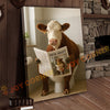 Joycorner Hereford Cow Bathroom Reading Newspaper 3D Wrapped Canvas