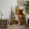 Joycorner Highland Cow Bathroom Reading Newspaper 3D Wrapped Canvas