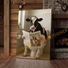 Joycorner Holstein Cow Bathroom Reading Newspaper 3D Wrapped Canvas