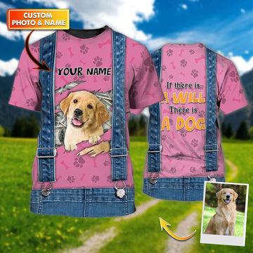 Joycorners Golden Retriever Lovely 3D Custom Name And Dog Full Print Shirts