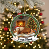 Joycorners Merry Christmas Sleeping Cow Family Ornament, Acrylic Ornament (6 Breed Options)