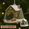 Joycorners Merry Christmas Cow Family Ornament, Acrylic Ornament (5 Breed Options)