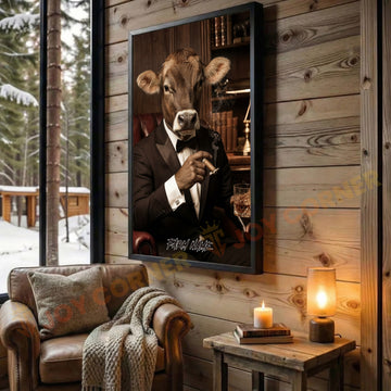 Joycorners Jersey Luxury Tuxedo Gentleman Cigar Library Scene Personalized Name Wall Art Canvas