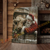 Joycorner Highland Cow With Santa Claus Christmas Scene 3D Wrapped Canvas