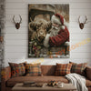 Joycorner Highland Cow With Santa Claus Christmas Scene 3D Wrapped Canvas
