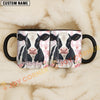 Joycorners Black and White Holstein Cow Pink Plaid Flowers Custom Name Mug