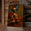 Joycorner Belted Galloway Cow Santa Suit Christmas Cozy Room 3D Wrapped Canvas