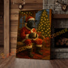 Joycorner Black Angus Cow Santa Suit Christmas Cozy Room 3D Wrapped Canvas