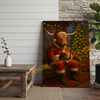 Joycorner Highland Cow Santa Suit Christmas Cozy Room 3D Wrapped Canvas