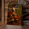 Joycorner Texas Longhorn Santa Suit Christmas Cozy Room 3D Wrapped Canvas