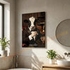Joycorners Holstein Luxury Tuxedo Gentleman Cigar Library Scene Personalized Name Wall Art Canvas