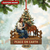 Joycorners Christmas Gifts Jesus & Cow Ornament, Custom Name Acrylic Ornament (10 Breed Options)